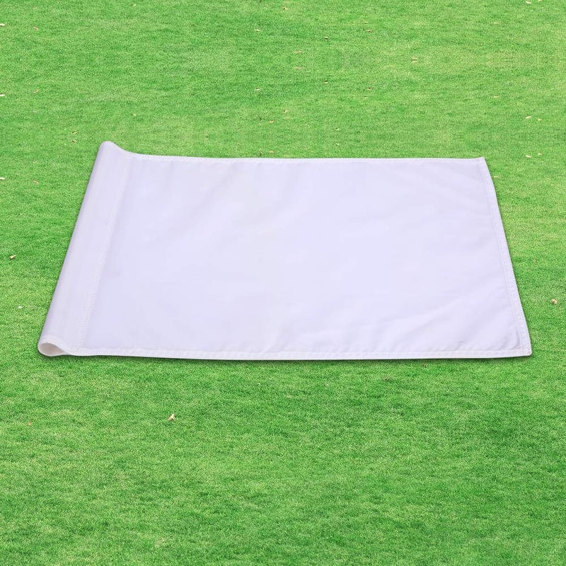 KONDAY Golf Flag, Solid and Nylon Training Putting Green Flag, Indoor Outdoor Backyard Garden Portable Target Flags, 19.7inch*13.4inch (White) - Image 4
